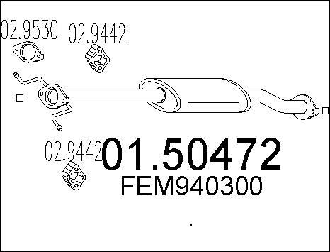 MTS 01.50472 - Средний глушитель выхлопных газов autospares.lv