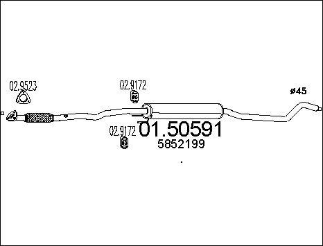 MTS 01.50591 - Средний глушитель выхлопных газов autospares.lv