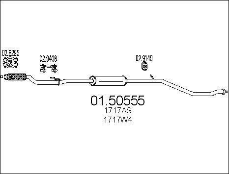 MTS 01.50555 - Средний глушитель выхлопных газов autospares.lv