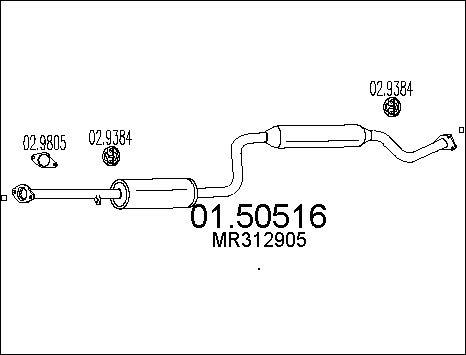 MTS 01.50516 - Средний глушитель выхлопных газов autospares.lv