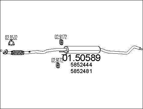 MTS 01.50589 - Средний глушитель выхлопных газов autospares.lv