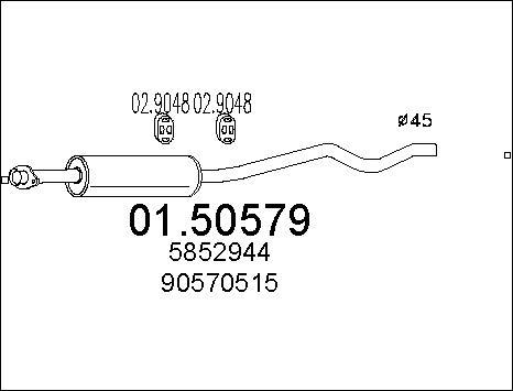 MTS 01.50579 - Средний глушитель выхлопных газов autospares.lv