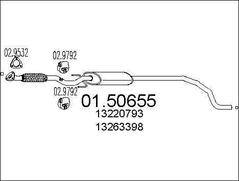 MTS 01.50655 - Средний глушитель выхлопных газов autospares.lv