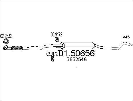 MTS 01.50656 - Средний глушитель выхлопных газов autospares.lv