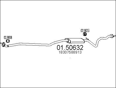 MTS 01.50632 - Средний глушитель выхлопных газов autospares.lv