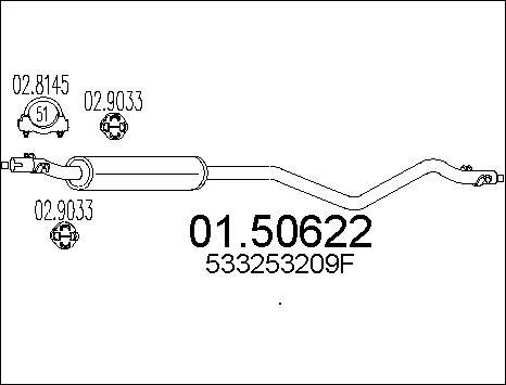 MTS 01.50622 - Средний глушитель выхлопных газов autospares.lv