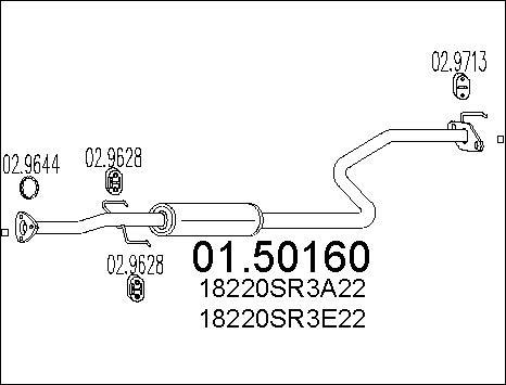 MTS 01.50160 - Средний глушитель выхлопных газов autospares.lv