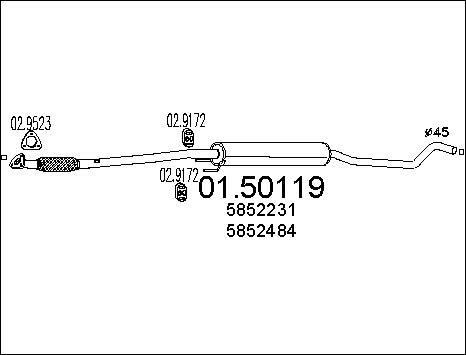 MTS 01.50119 - Средний глушитель выхлопных газов autospares.lv