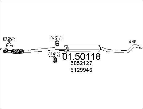 MTS 01.50118 - Средний глушитель выхлопных газов autospares.lv