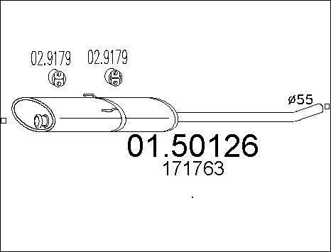 MTS 01.50126 - Средний глушитель выхлопных газов autospares.lv