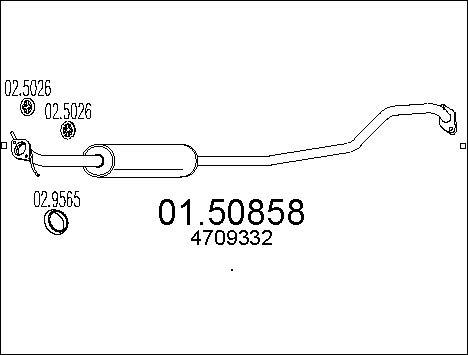 MTS 01.50858 - Средний глушитель выхлопных газов autospares.lv