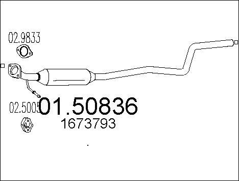 MTS 01.50836 - Средний глушитель выхлопных газов autospares.lv