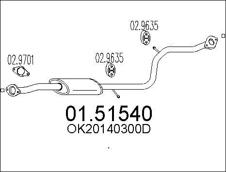 MTS 01.51540 - Средний глушитель выхлопных газов autospares.lv