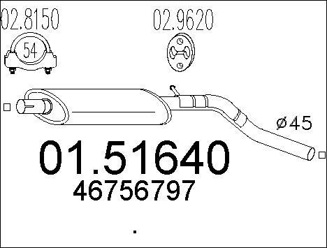 MTS 01.51640 - Средний глушитель выхлопных газов autospares.lv