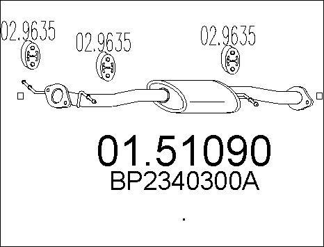 MTS 01.51090 - Средний глушитель выхлопных газов autospares.lv