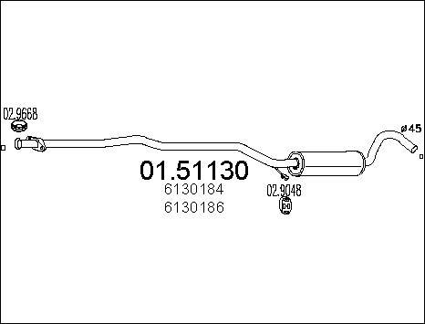 MTS 01.51130 - Средний глушитель выхлопных газов autospares.lv