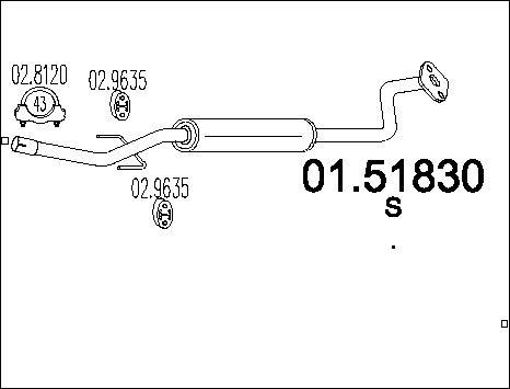 MTS 01.51830 - Средний глушитель выхлопных газов autospares.lv