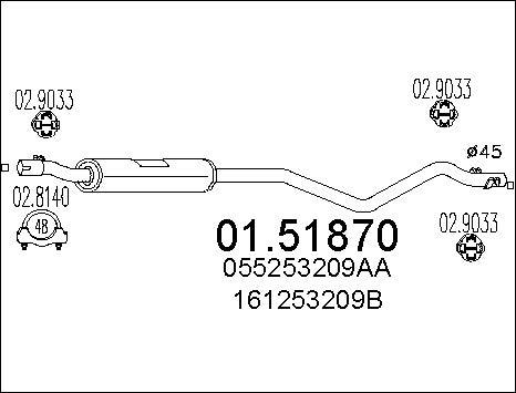 MTS 01.51870 - Средний глушитель выхлопных газов autospares.lv