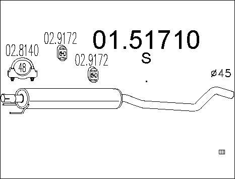 MTS 01.51710 - Средний глушитель выхлопных газов autospares.lv