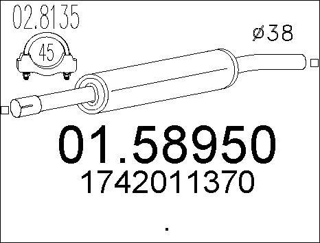 MTS 01.58950 - Средний глушитель выхлопных газов autospares.lv