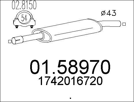 MTS 01.58970 - Средний глушитель выхлопных газов autospares.lv