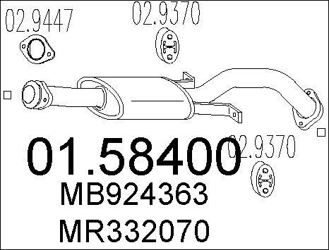MTS 01.58400 - Средний глушитель выхлопных газов autospares.lv