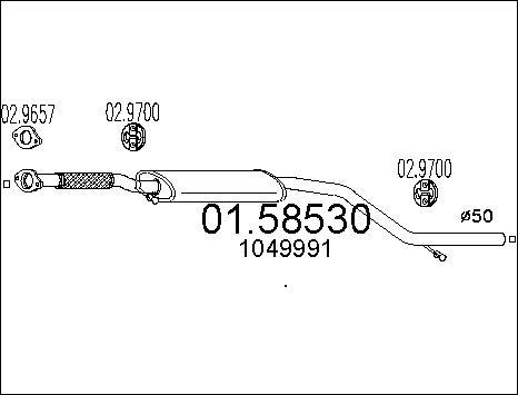 MTS 01.58530 - Средний глушитель выхлопных газов autospares.lv