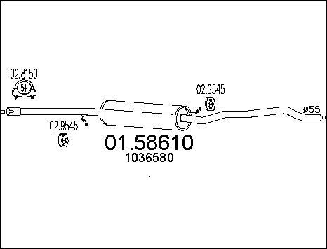 MTS 01.58610 - Средний глушитель выхлопных газов autospares.lv