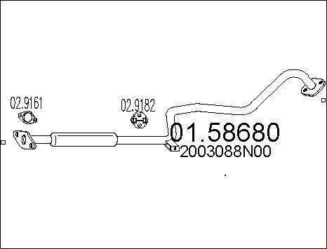 MTS 01.58680 - Средний глушитель выхлопных газов autospares.lv