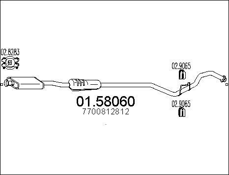 MTS 01.58060 - Средний глушитель выхлопных газов autospares.lv