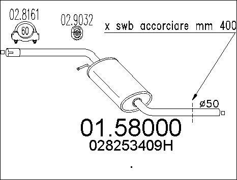 MTS 01.58000 - Средний глушитель выхлопных газов autospares.lv