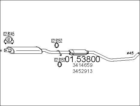 MTS 01.53800 - Средний глушитель выхлопных газов autospares.lv