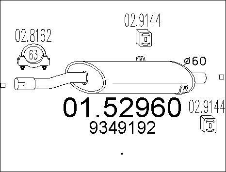 MTS 01.52960 - Средний глушитель выхлопных газов autospares.lv