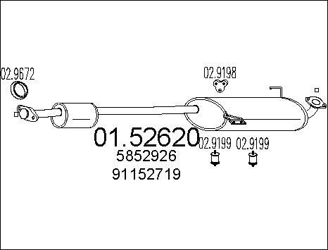 MTS 01.52620 - Средний глушитель выхлопных газов autospares.lv