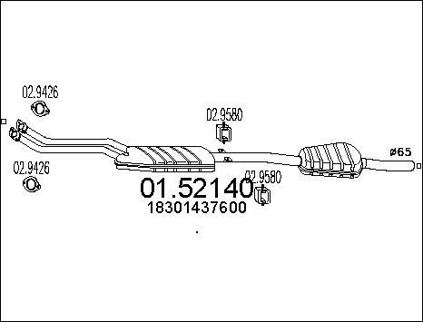 MTS 01.52140 - Средний глушитель выхлопных газов autospares.lv