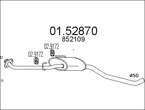 MTS 01.52870 - Средний глушитель выхлопных газов autospares.lv
