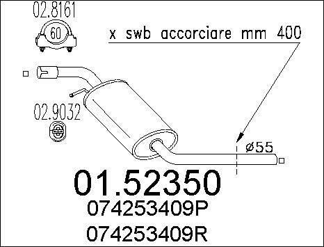 MTS 01.52350 - Средний глушитель выхлопных газов autospares.lv