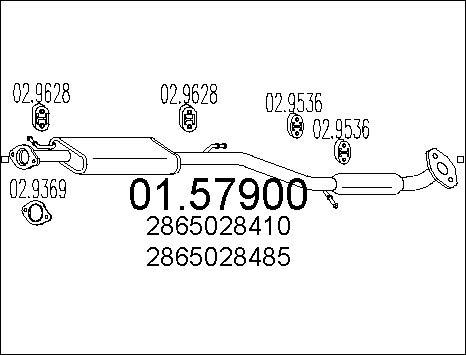 MTS 01.57900 - Средний глушитель выхлопных газов autospares.lv