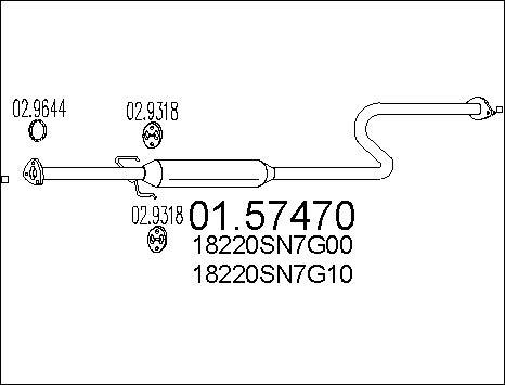 MTS 01.57470 - Средний глушитель выхлопных газов autospares.lv