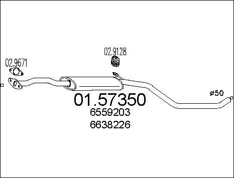 MTS 01.57350 - Средний глушитель выхлопных газов autospares.lv