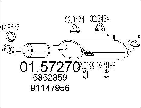 MTS 01.57270 - Средний глушитель выхлопных газов autospares.lv