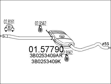 MTS 01.57790 - Средний глушитель выхлопных газов autospares.lv