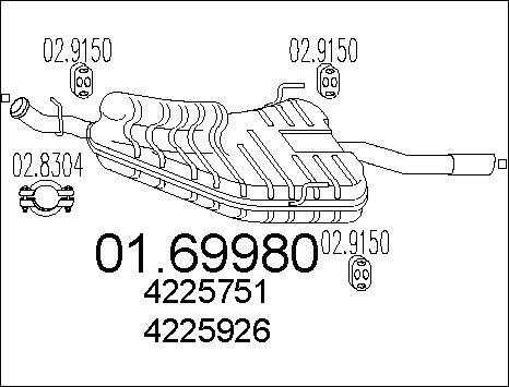 MTS 01.69980 - Глушитель выхлопных газов, конечный autospares.lv