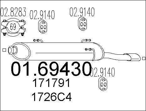 MTS 01.69430 - Глушитель выхлопных газов, конечный autospares.lv