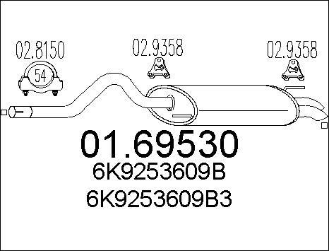 MTS 01.69530 - Глушитель выхлопных газов, конечный autospares.lv