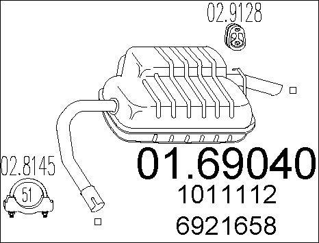 MTS 01.69040 - Глушитель выхлопных газов, конечный autospares.lv