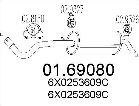 MTS 01.69080 - Глушитель выхлопных газов, конечный autospares.lv