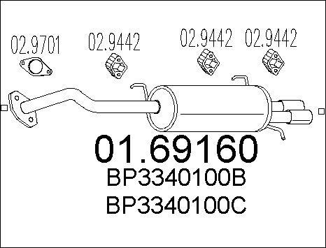 MTS 01.69160 - Глушитель выхлопных газов, конечный autospares.lv