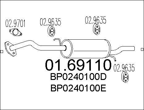 MTS 01.69110 - Глушитель выхлопных газов, конечный autospares.lv