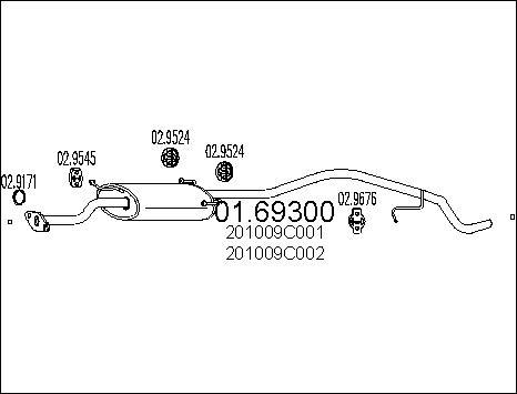 MTS 01.69300 - Глушитель выхлопных газов, конечный autospares.lv